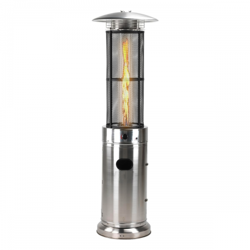 Glow warm commercial flame patio heater  stainless steel